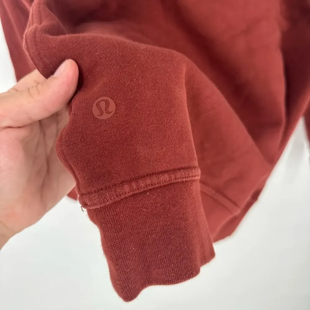 Lululemon All Yours Hoodie *Graphic Date Brown Size 2 Spell Out Logo Sweatshirt